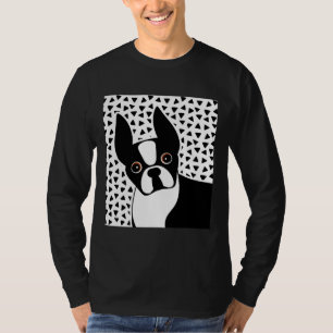 Boston Terrier Modern Dog Art T-Shirt