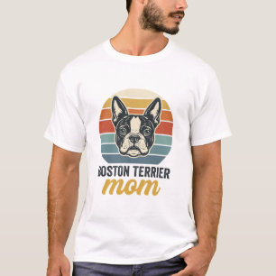 Boston Terrier Mom Vintage Retro Dog T-Shirt