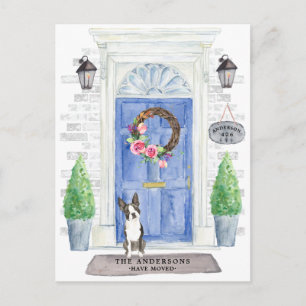 Boston Terrier Moving Announcement Postcard