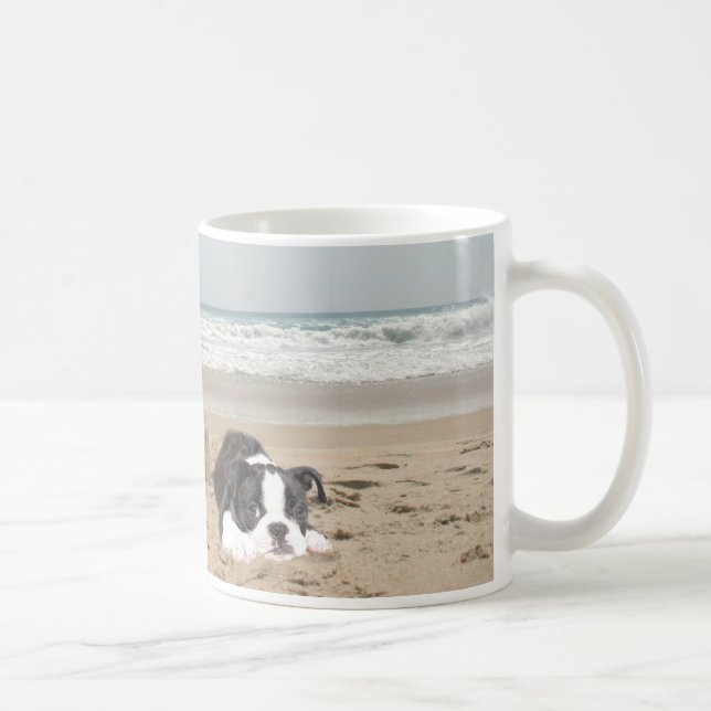 Boston Terrier Mug Sandcastles (Right)