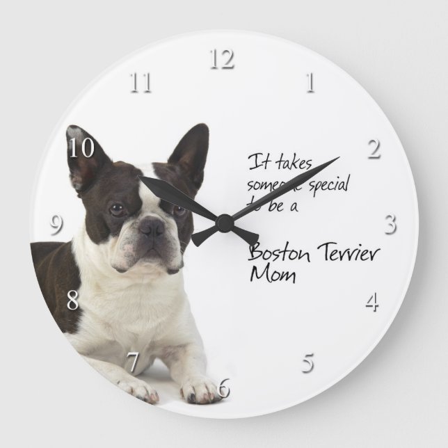 Boston Terrier Mum Clock (Front)