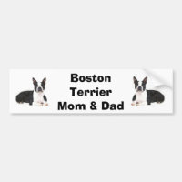 Boston Terrier Mum & Dad Bumper Sticker