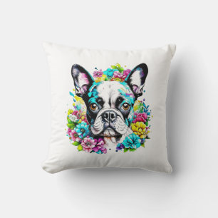Boston Terrier Mum Pawprint  Cushion