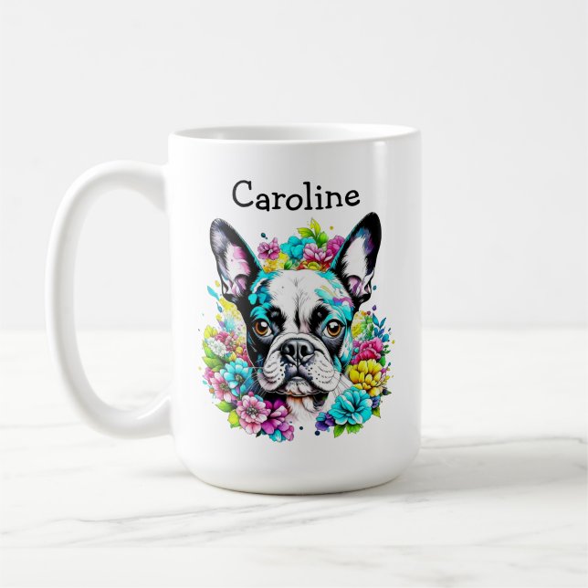 Boston Terrier Mum Personalised Coffee Mug (Left)