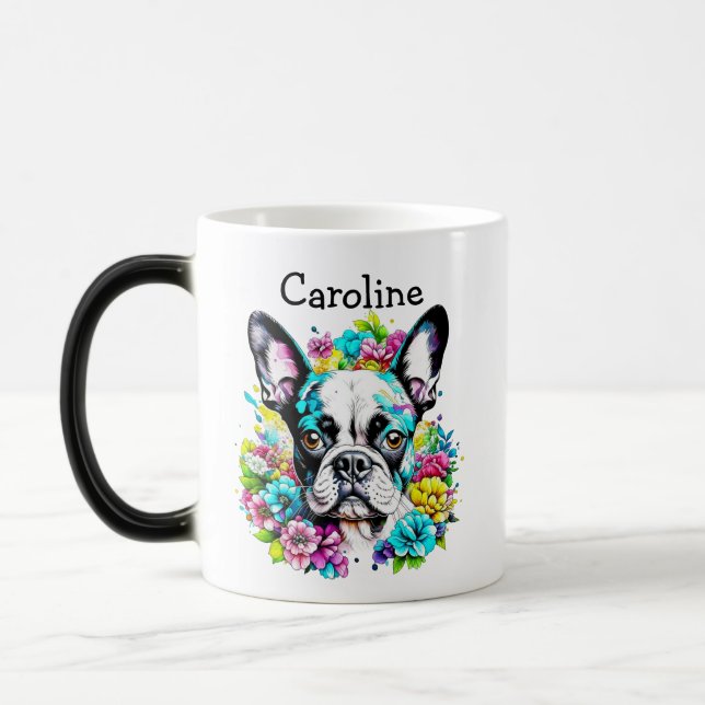 Boston Terrier Mum Personalised Magic Mug (Left)
