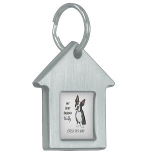 Boston Terrier My Best Friend Custom Dog House Pet ID Tag
