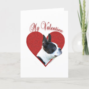 Boston Terrier My Valentine Holiday Card