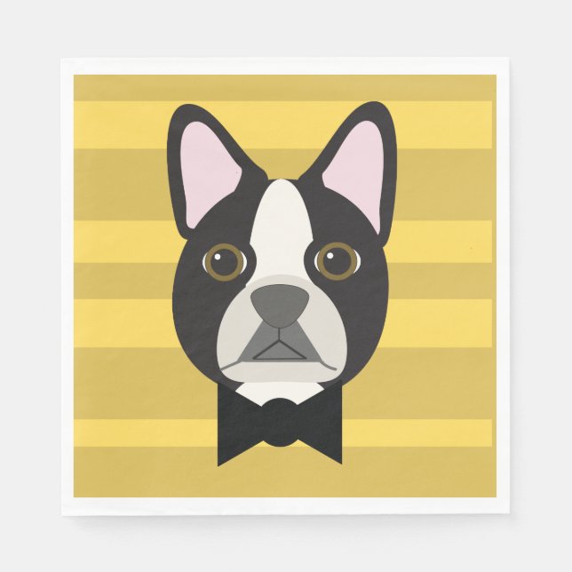 Boston Terrier Napkin (Front)