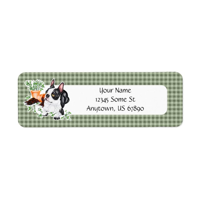 Boston Terrier Naughty Pup Labels (Front)