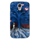 Boston Terrier night love glowing hearts tree