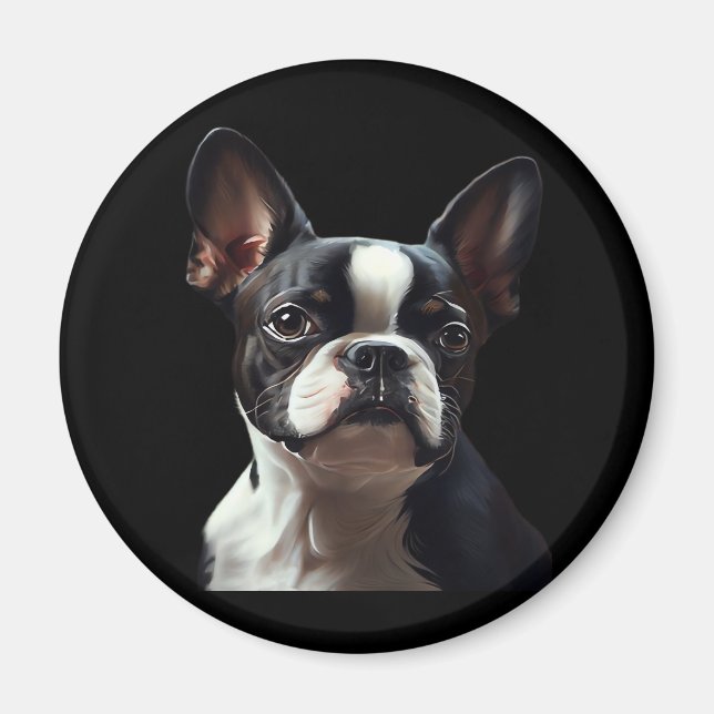 Boston Terrier - Oil Paint Classic T-Shirt Magnet (Front)