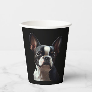 Boston Terrier - Oil Paint Classic T-Shirt Paper Cups