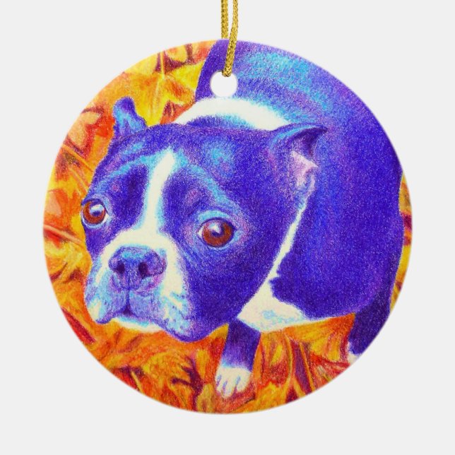 Boston Terrier Ornament - "Daisy" (Front)