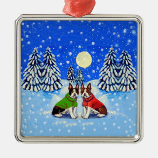 Boston Terrier Ornament Square Premium
