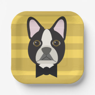 Boston Terrier Paper Plate