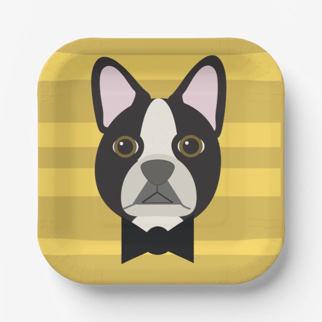 Boston Terrier Paper Plate (Front)
