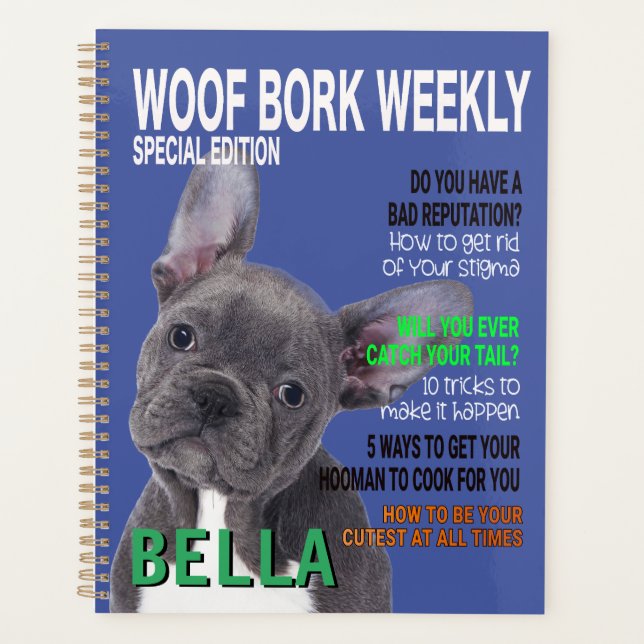 Boston Terrier Parody Magazine Cover Planner (Front)