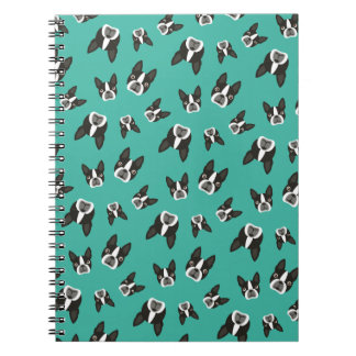 Boston Terrier Pattern Notepad - Teal Notebook