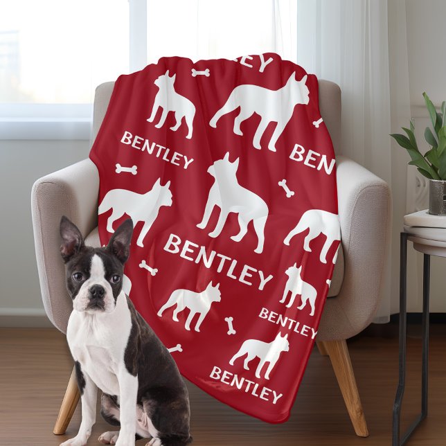 Boston Terrier Personalised Blanket Gift (Boston Terrier blanket - personalized)