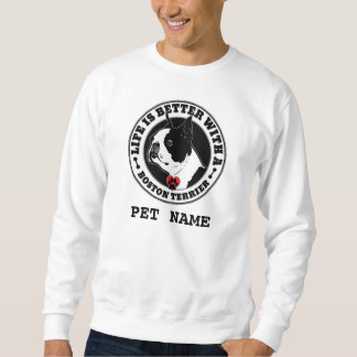 Boston Terrier Personalised Life Is Better Sweatshirt