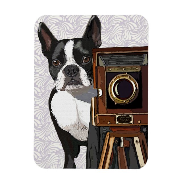 Boston Terrier Photographer 2 Magnet (Vertical)