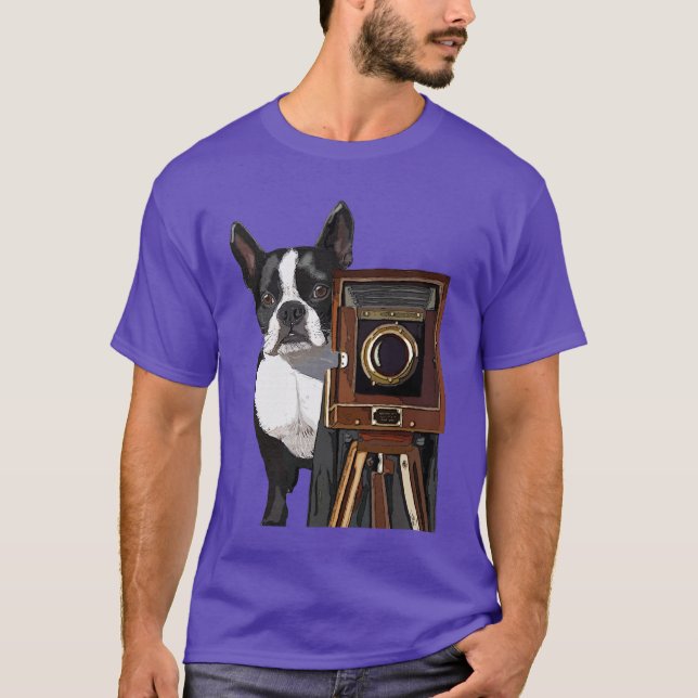 Boston Terrier Photographer 2 T-Shirt (Front)