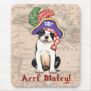 Boston Terrier Pirate Mouse Pad