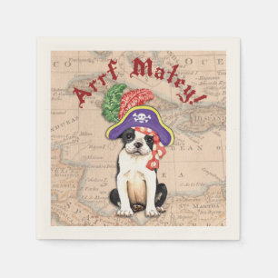 Boston Terrier Pirate Napkin