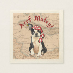 Boston Terrier Pirate Napkin