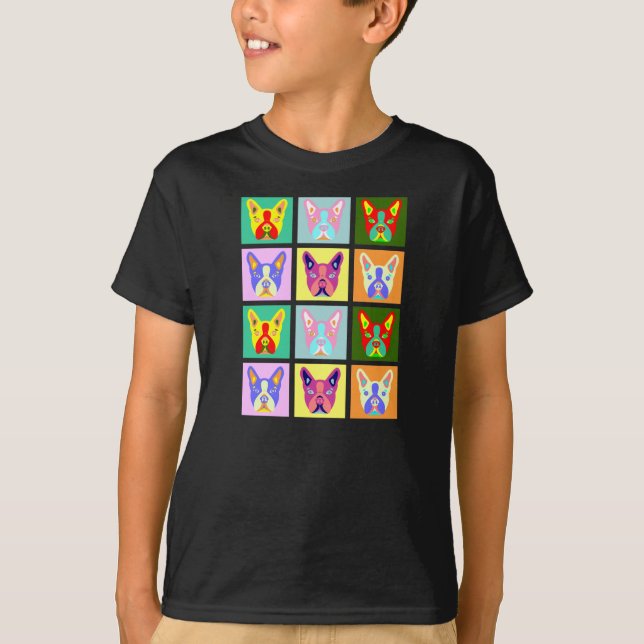 Boston Terrier Pop Art T-Shirt (Front)