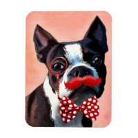 Boston Terrier Portrait with Red Bow Tie and 3