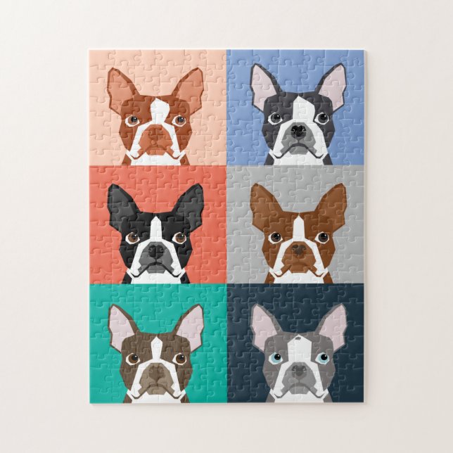 Boston Terrier Portraits Jigsaw Puzzle (Vertical)