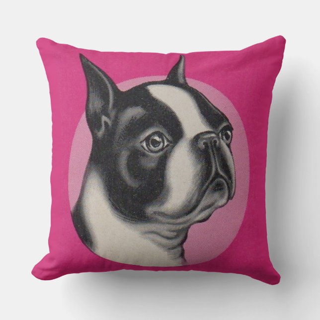 Boston terrier print cushion (Front)