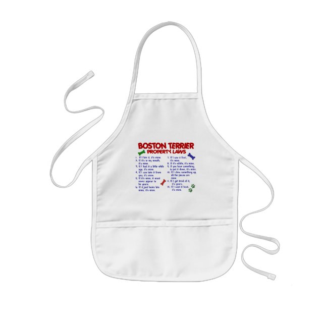 Boston Terrier Property Laws 2 Kids Apron (Front)