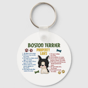 Boston Terrier Property Laws 4 Key Ring
