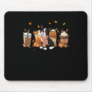 Boston Terrier Pumpkin Spice Latte Iced Autumn Dog Mouse Pad