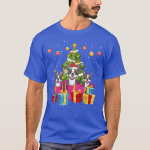 Boston Terrier Pup Christmas Tree Family Matching T-Shirt
