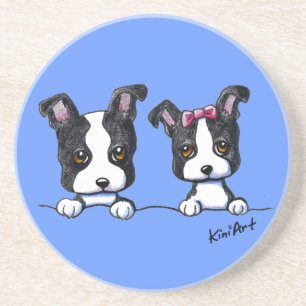 Boston Terrier Puppies Coaster