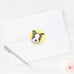 Boston Terrier Puppy Classic Round Sticker