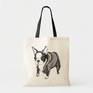 Boston Terrier Puppy in Sweats Canvas Bag