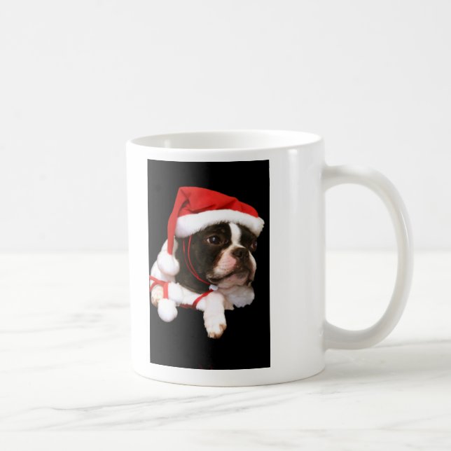 Boston Terrier Puppy Santa Paws Mug (Right)