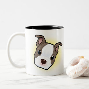 Boston Terrier Puppy Two-Tone Coffee Mug
