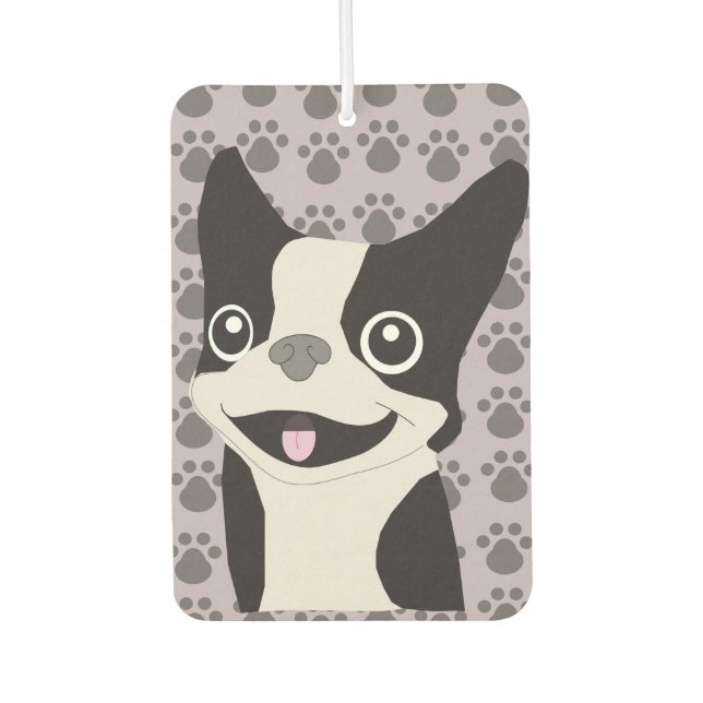 Boston Terrier, Purple lavender Car Air Freshener (Front)