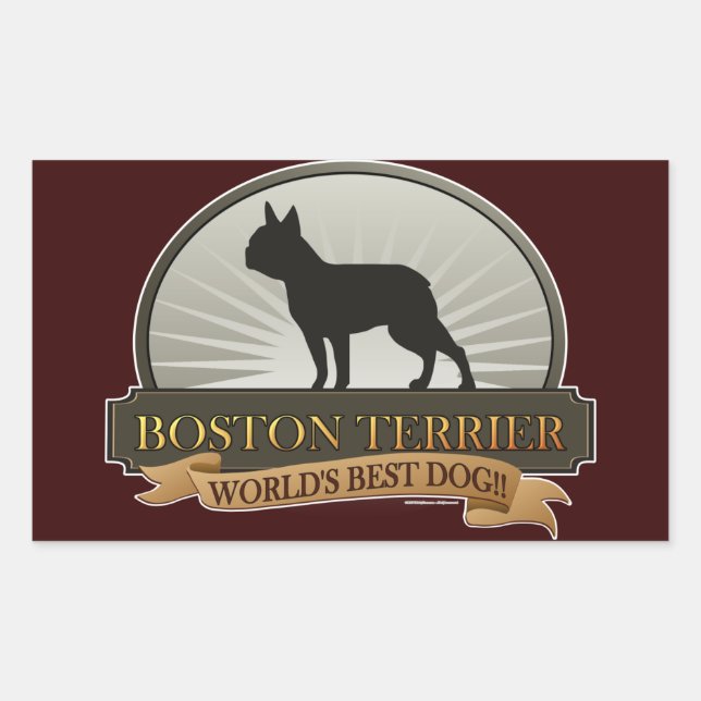 Boston Terrier Rectangular Sticker (Front)