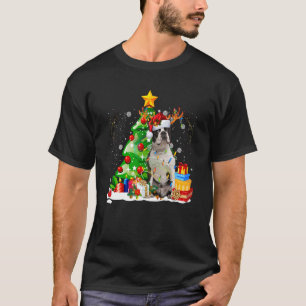 Boston Terrier Reindeer Christmas Lights Dog Xmas  T-Shirt