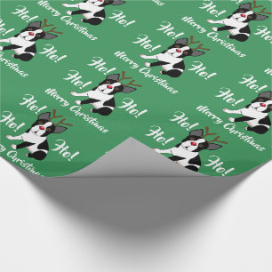 Boston Terrier Reindeer Christmas Wrapping Paper
