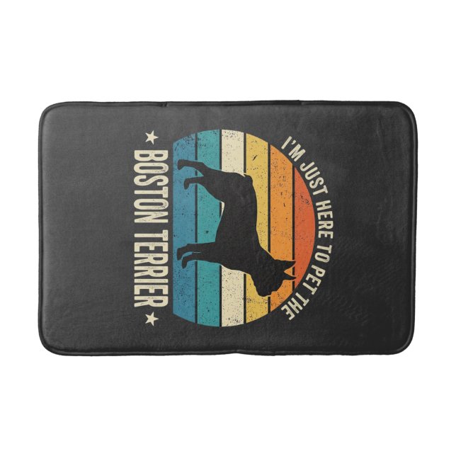Boston Terrier Retro Dog Lover Graphic_1 Bath Mat (Front)
