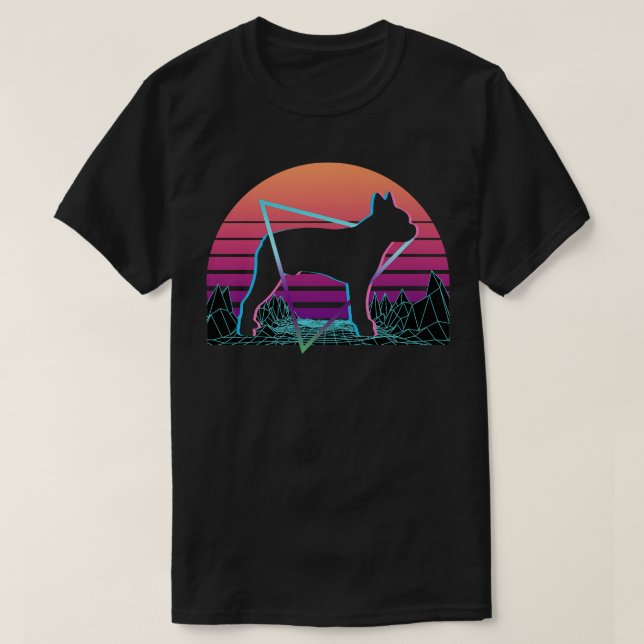Boston Terrier Retro Premium  T-Shirt (Design Front)
