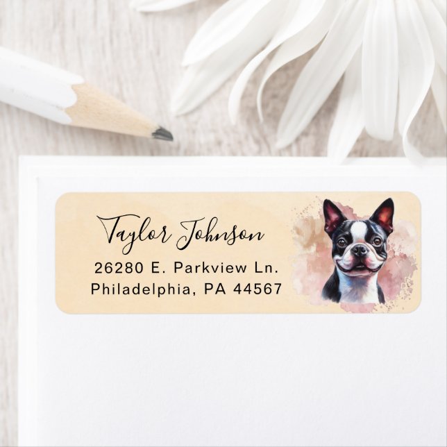 Boston Terrier Return Address Label (Insitu)