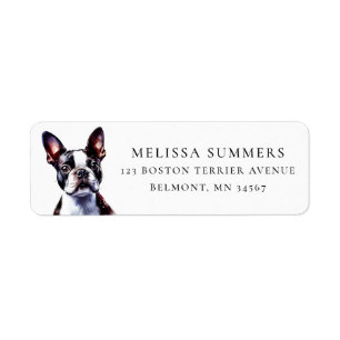 Boston Terrier Return Address Label